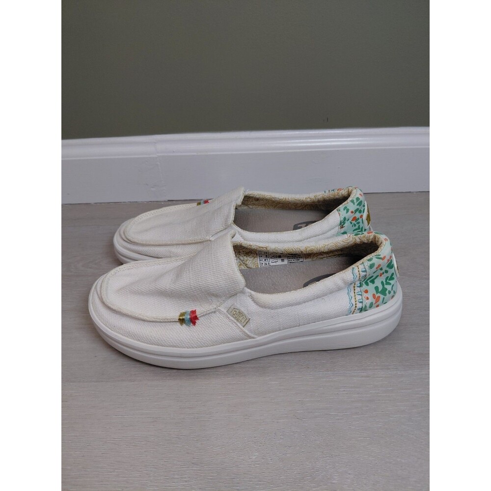 Hey Dude Misty Rise Azure White Women's Size 10 Loafers Shoes